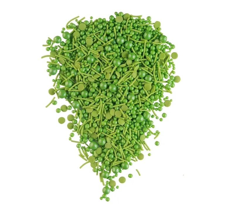 Кондитерский декоративный МИКС (1.5кг)зеленая вермешель, зеленое дражеи конфети зеленое 1013 