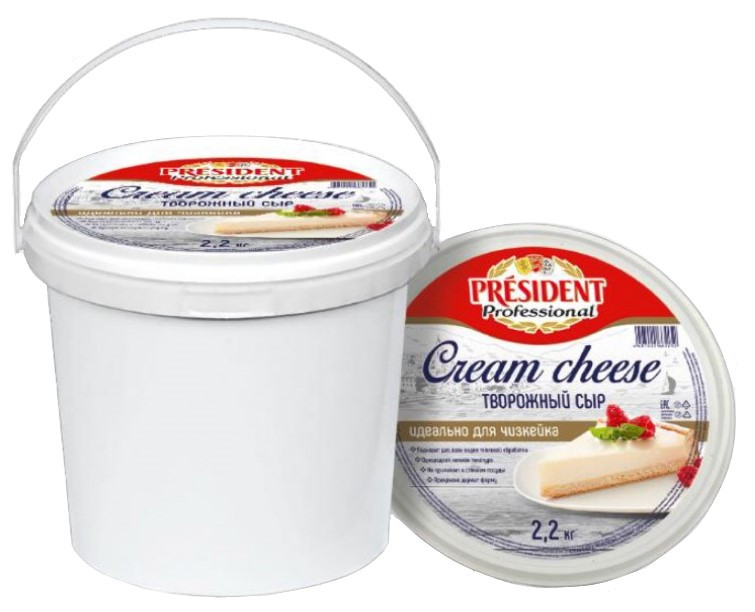 Сыр творожный President Professional 65% жир.,2.2 кг