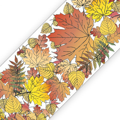 Лента бордюрная Осенние листья цветная h45мм 500м